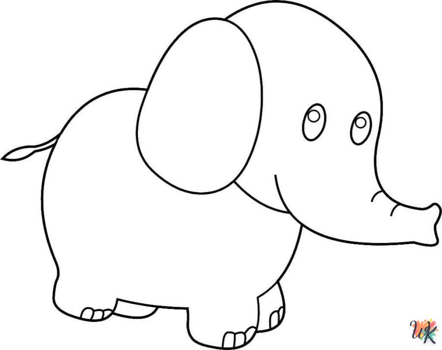 coloriage Éléphant  à imprimer pour enfant de 8 ans