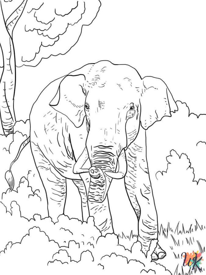 coloriage Éléphant  enfant 8 ans a imprimer