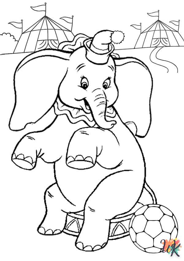 coloriage Éléphant  enfant 4 ans a imprimer