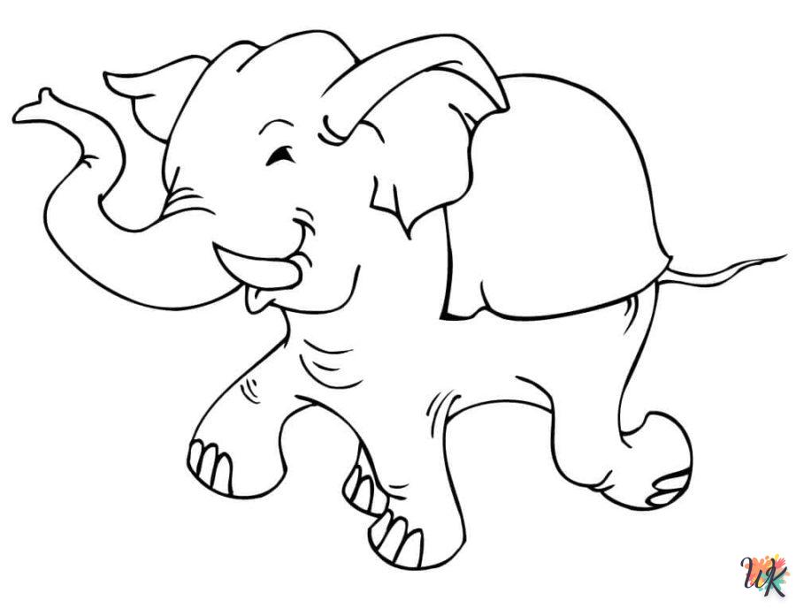 coloriage Éléphant  pour primaire