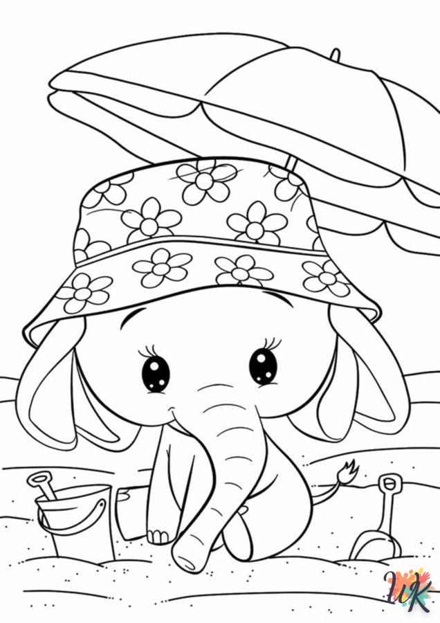 coloriage Éléphant  à imprimer pour enfants