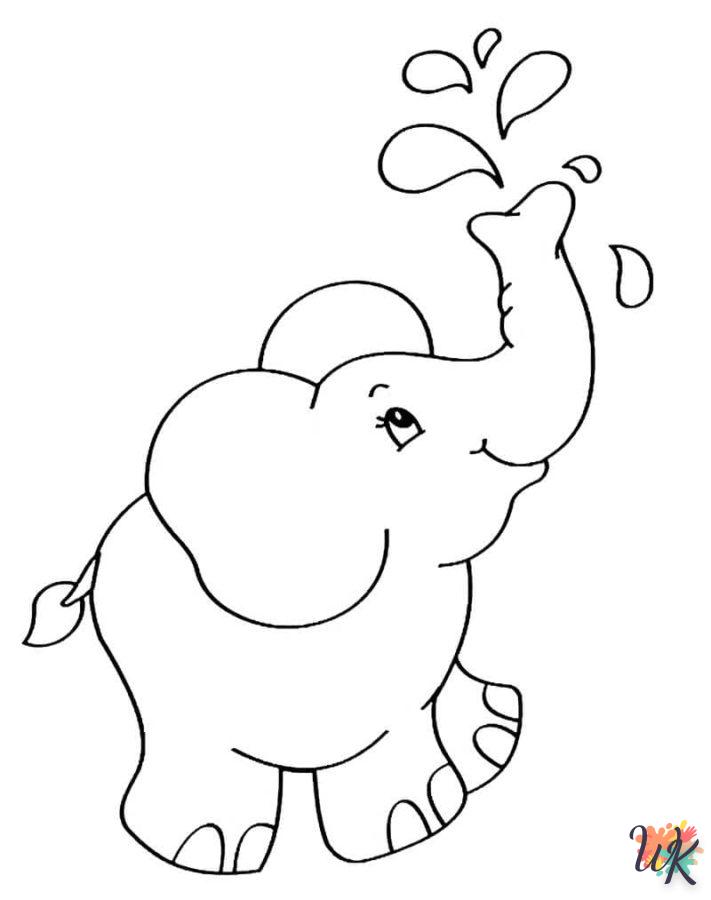 activité coloriage Éléphant  en ligne