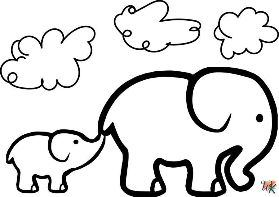 coloriage Éléphant  et dessins