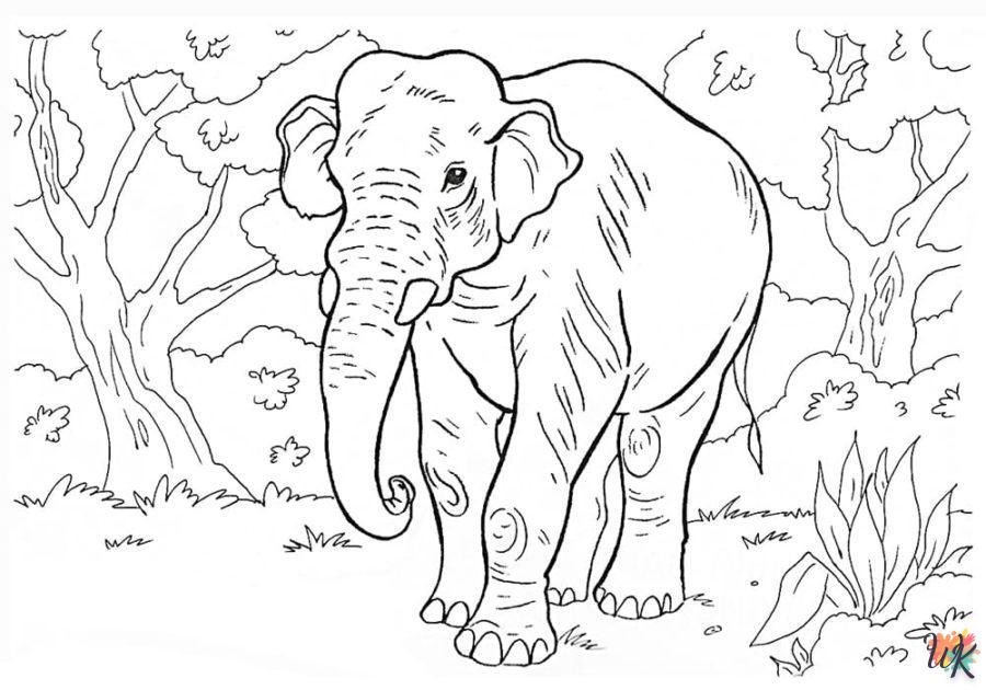 coloriage Éléphant  pour enfants à télécharger
