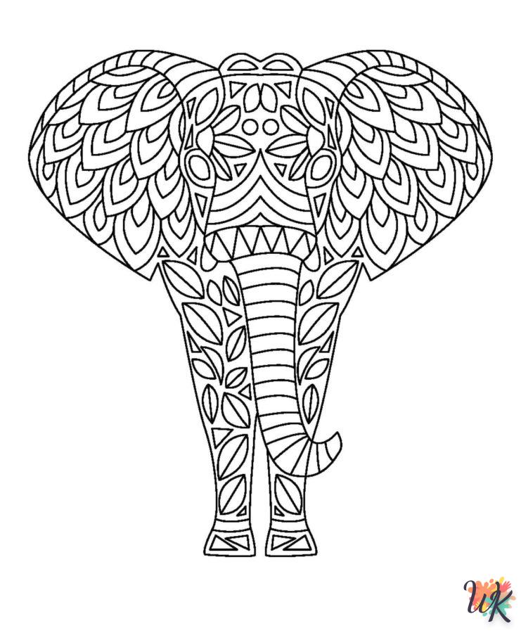 coloriage Éléphant  pour enfants