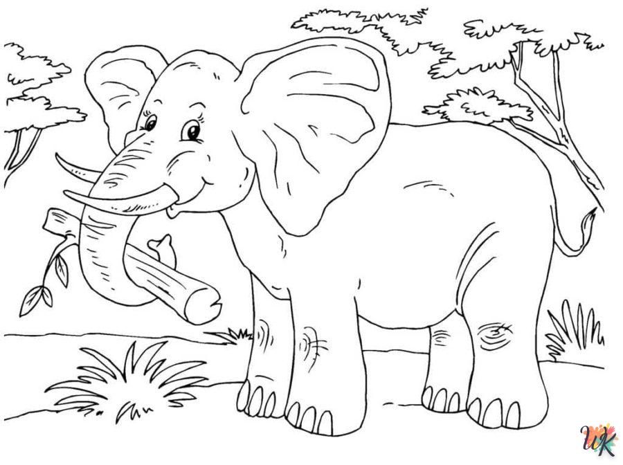 imprimer coloriage Éléphant  pour enfant