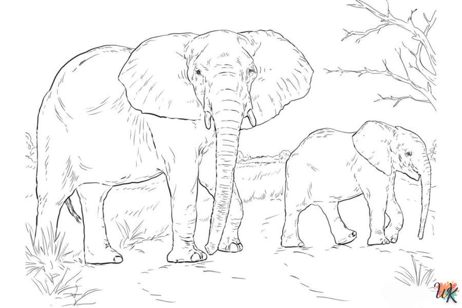 coloriage Éléphant  en ligne a colorier