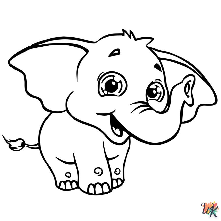 coloriage Éléphant  gratuit à imprimer