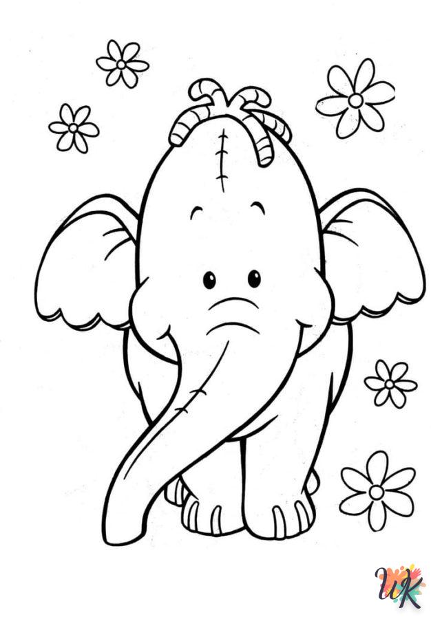 image de coloriage Éléphant  pour enfant