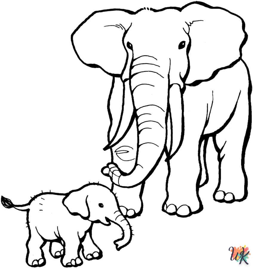 coloriage Éléphant  pour enfants a imprimer