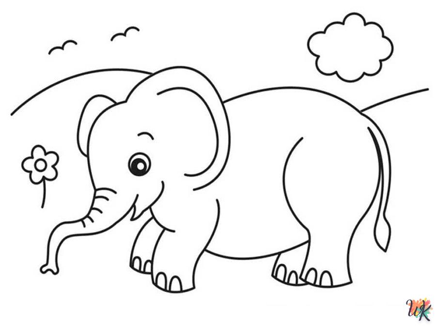 coloriage Éléphant  en ligne a colorier