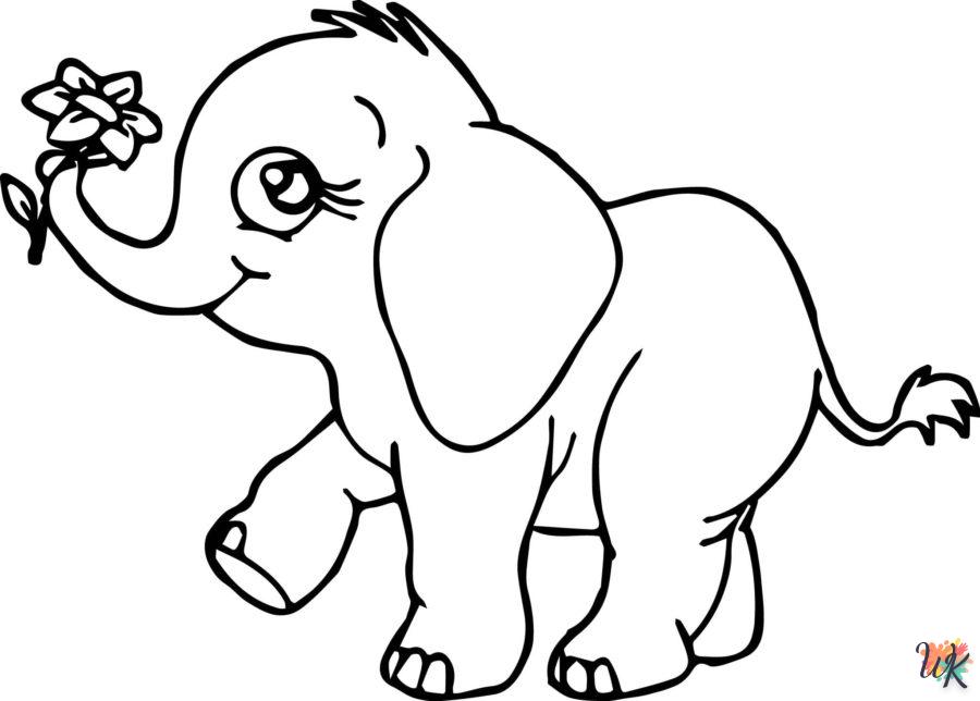 activité coloriage Éléphant  en ligne