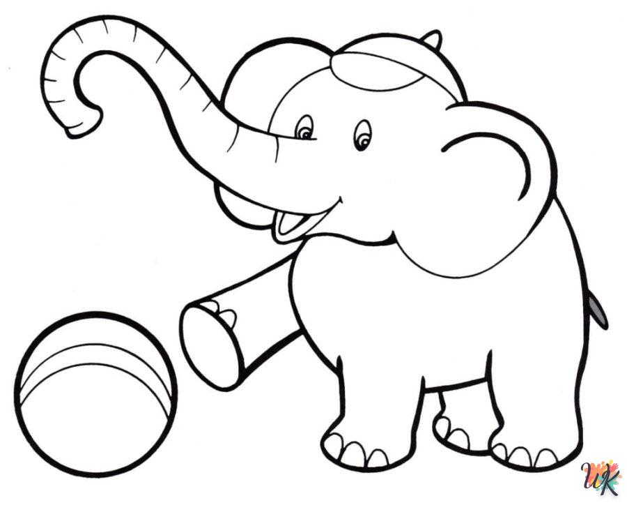 coloriage Éléphant  a colorier en ligne