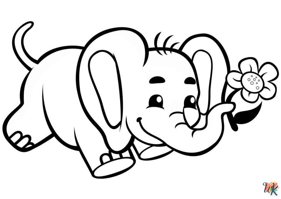 coloriage Éléphant  a imprimer enfant 10 ans