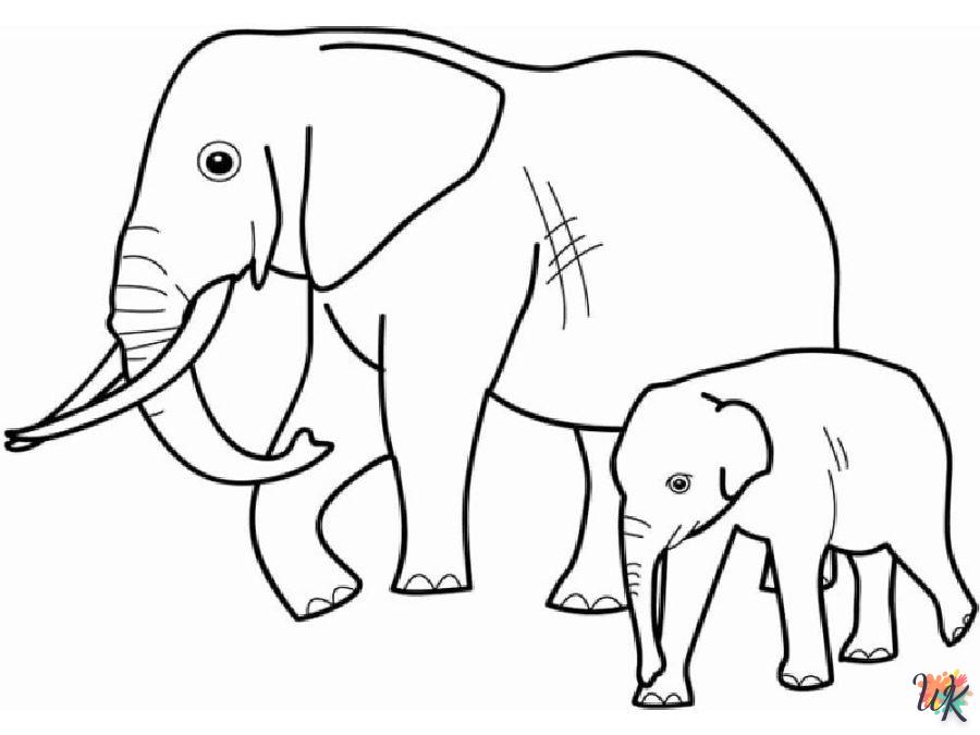 image pour coloriage Éléphant  enfant