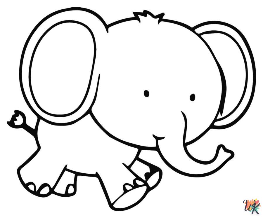 coloriage Éléphant  en ligne adulte gratuit