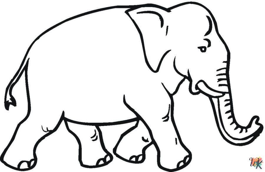coloriage Éléphant  enfant 3 ans a imprimer