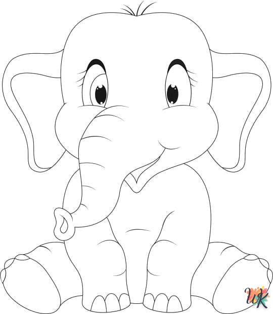 coloriage Éléphant  a dessiner en ligne