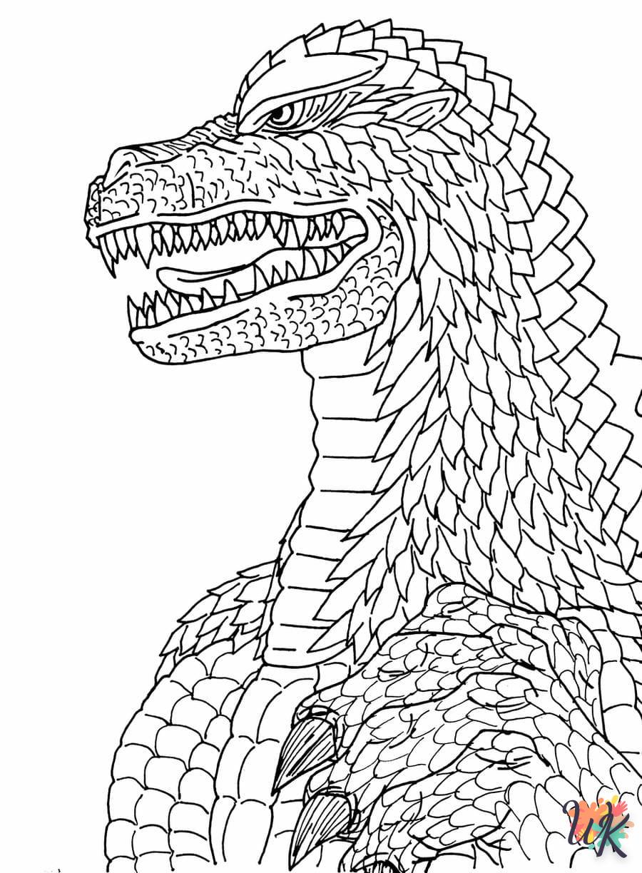 coloriage Godzilla  à imprimer pour enfant de 10 ans