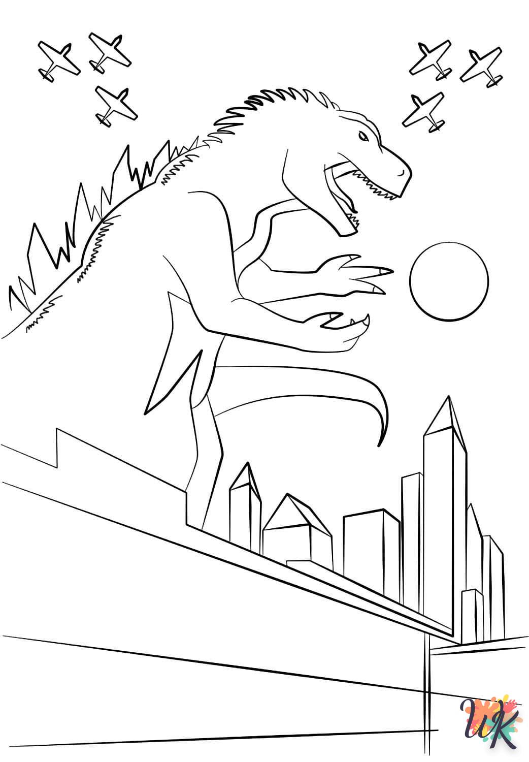 image pour coloriage Godzilla  enfant