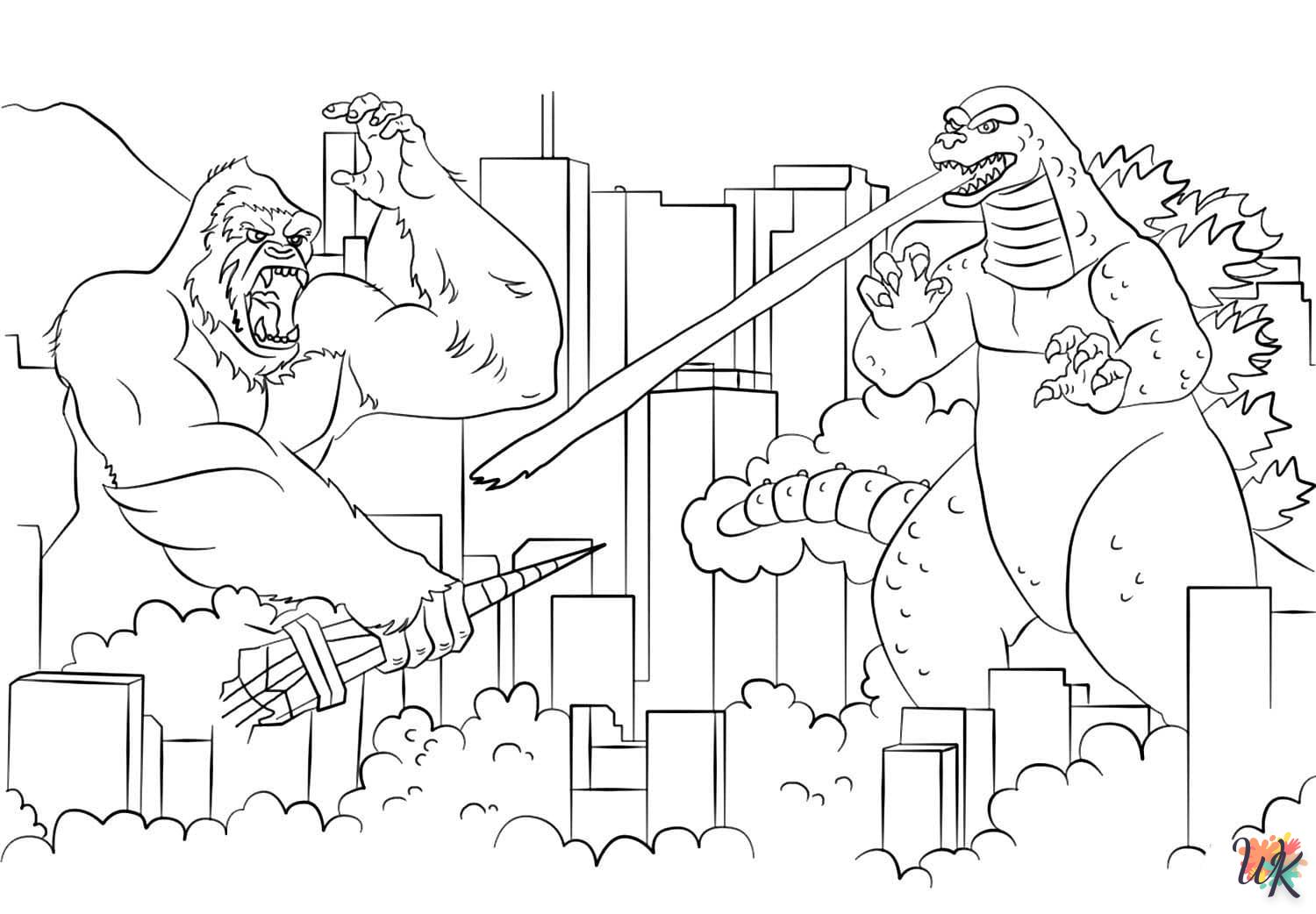 coloriage Godzilla  gratuit a imprimer