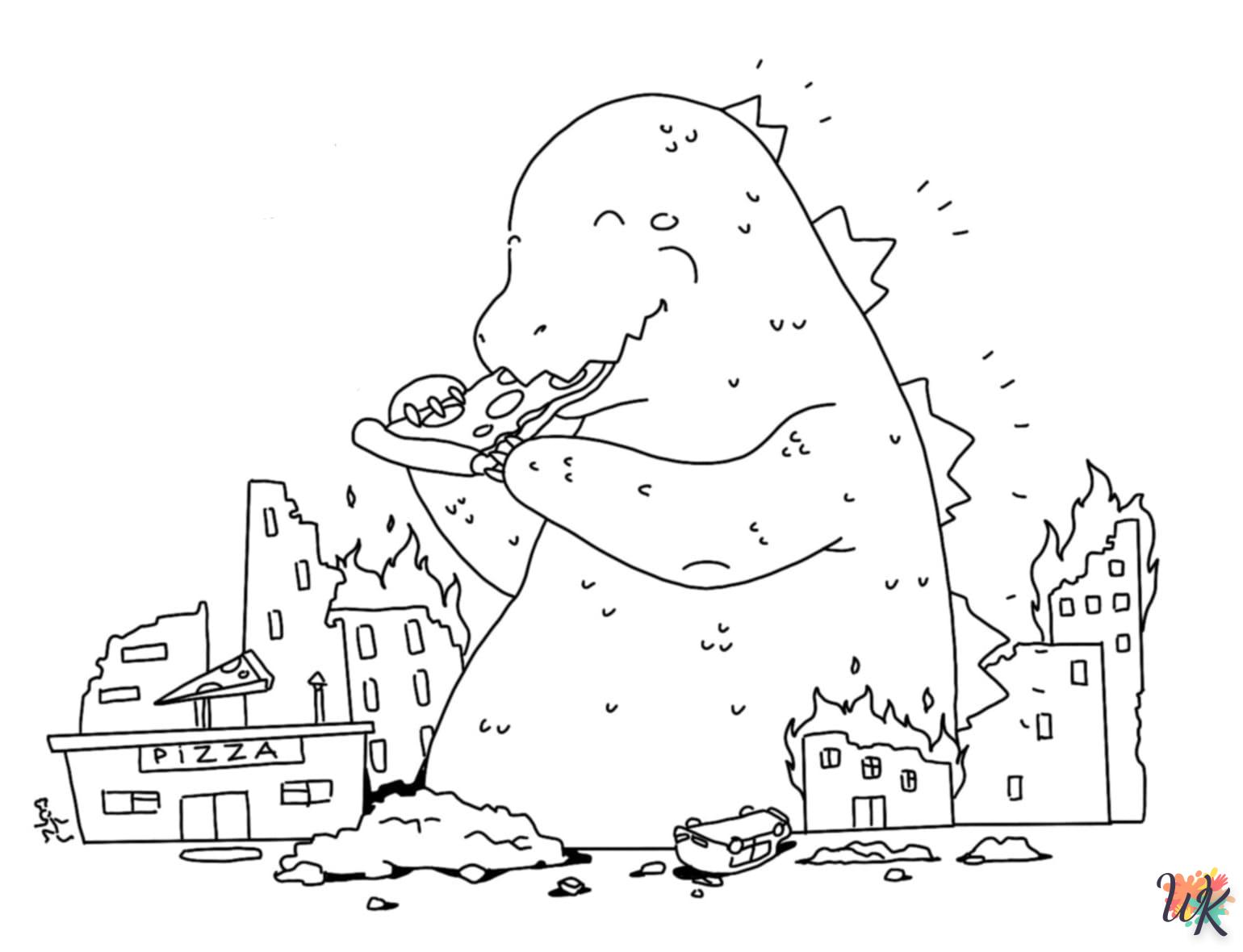 coloriage Godzilla  pour enfant de 6 ans