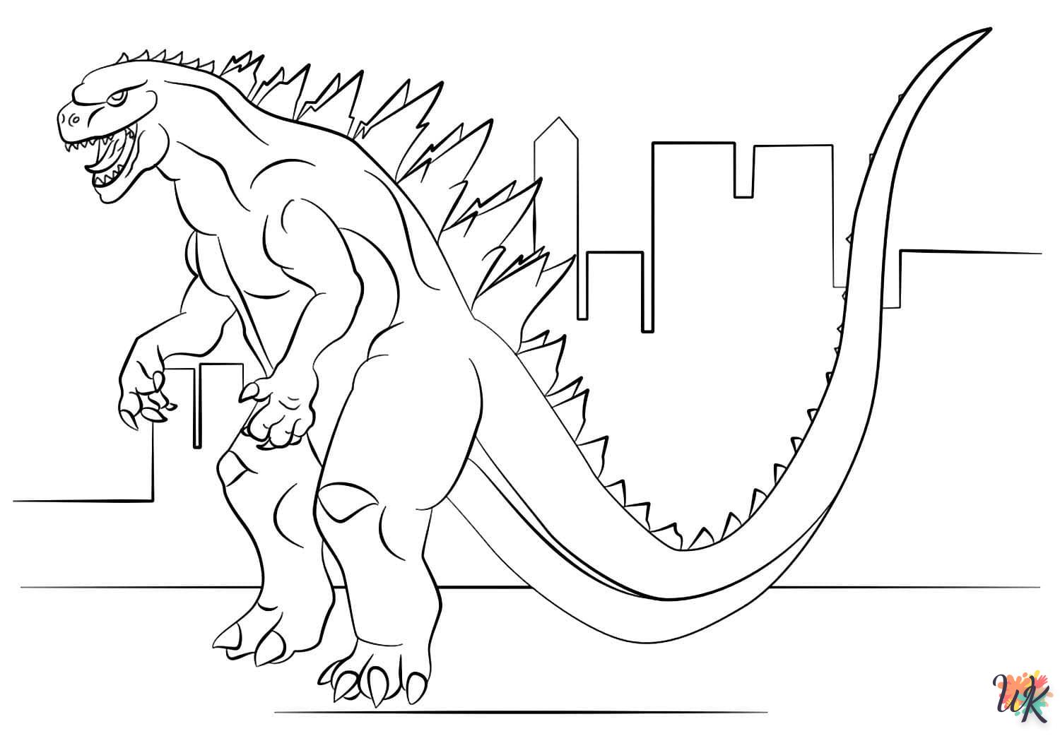 image pour coloriage Godzilla  enfant