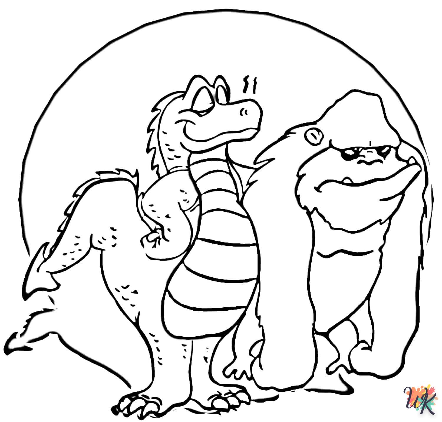 coloriage Godzilla  a imprimer enfant 5 ans