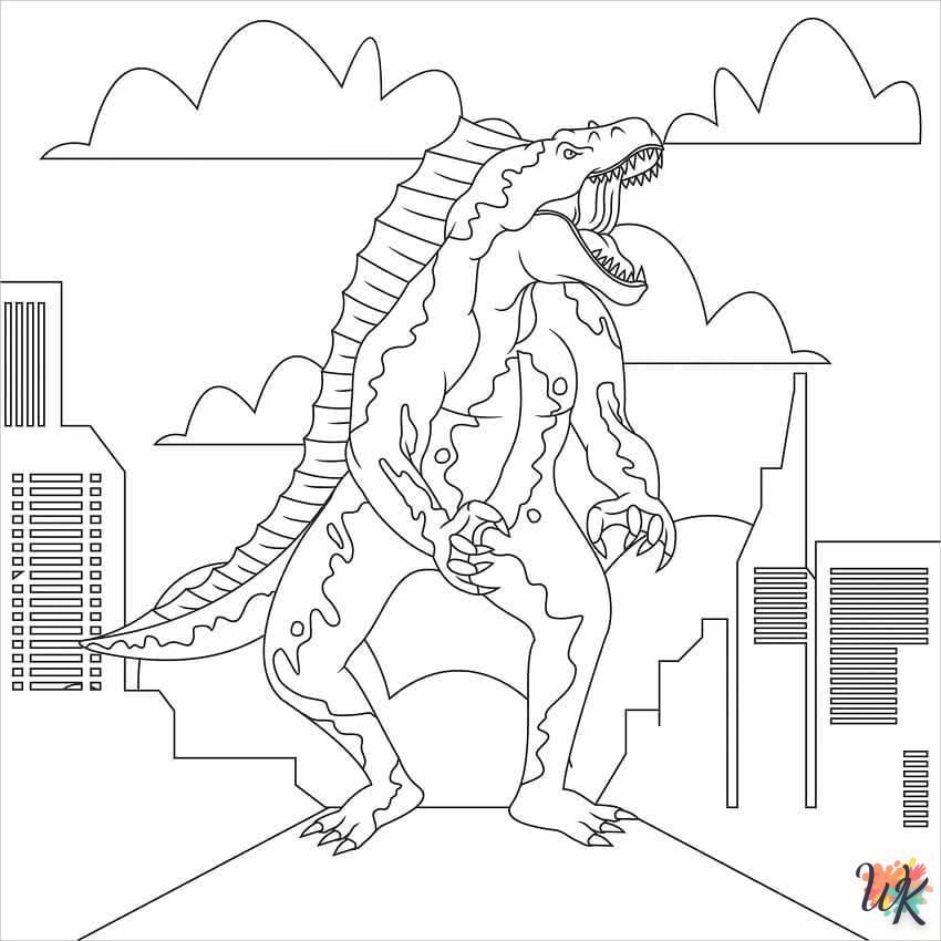 coloriage Godzilla  à imprimer pour enfant de 10 ans