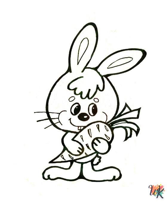 coloriage Lapin  enfant à imprimer pdf