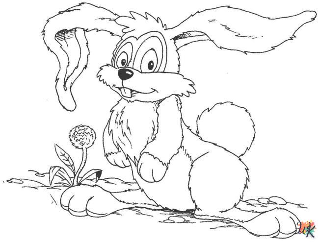 coloriage Lapin  automne en ligne gratuit à imprimer