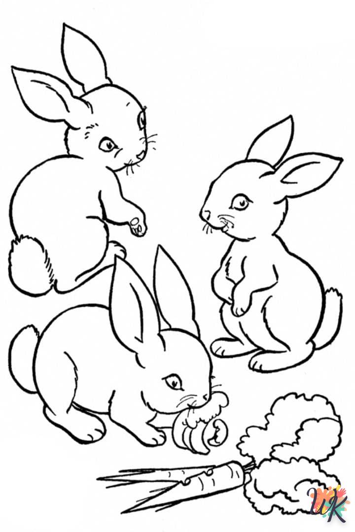 coloriage Lapin  à imprimer pour enfant de 7 ans