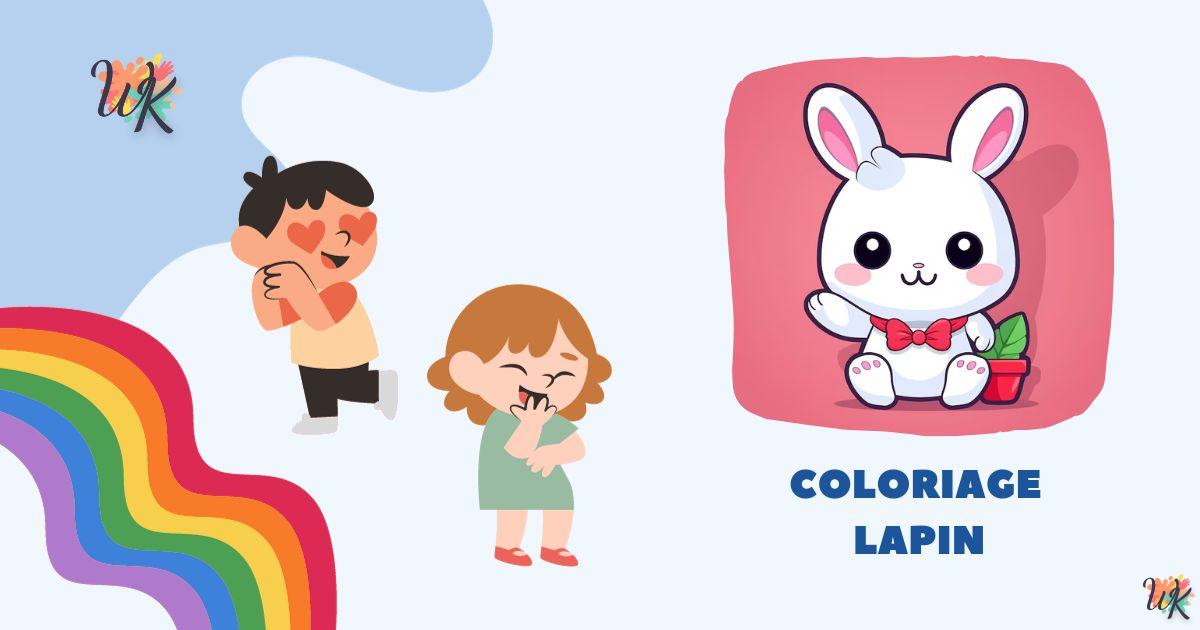 Coloriage Lapin mignon pour enfants à imprimer gratuitement