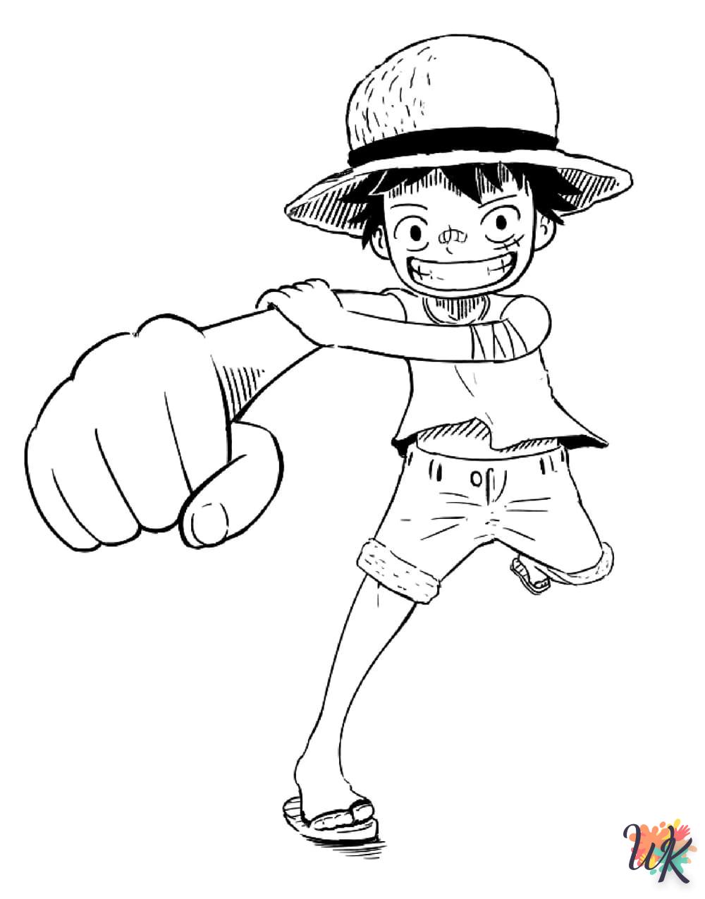 coloriage Luffy  à imprimer pour enfant de 6 ans