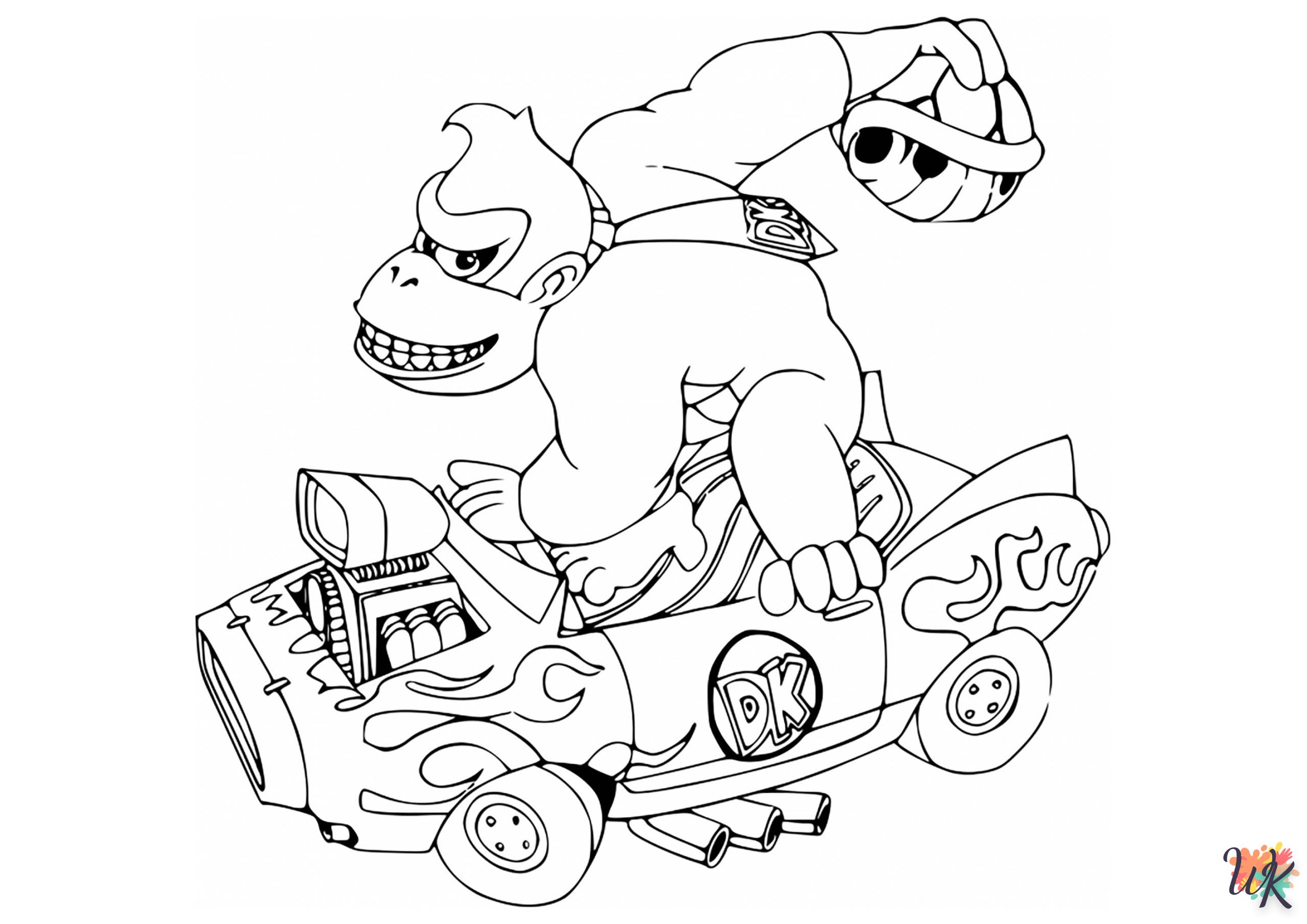 coloriage Mario Kart  enfant 3 ans a imprimer
