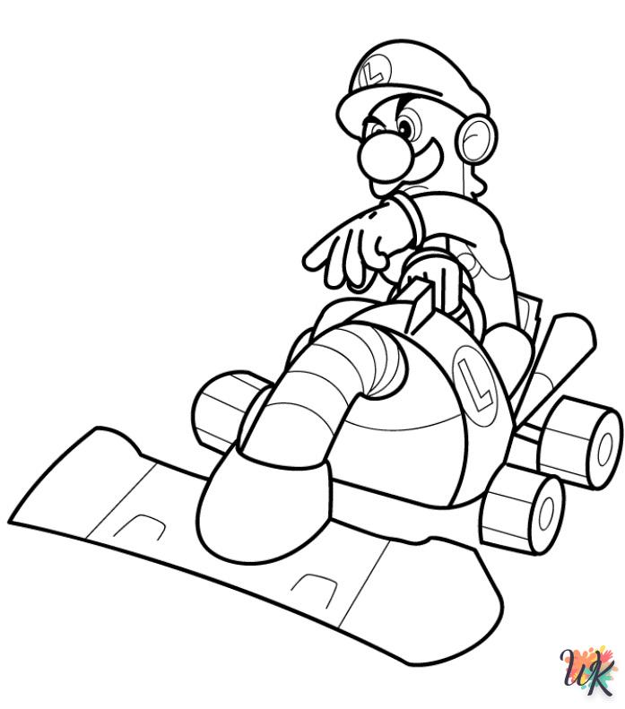 coloriage Mario Kart  enfant 2 ans a imprimer