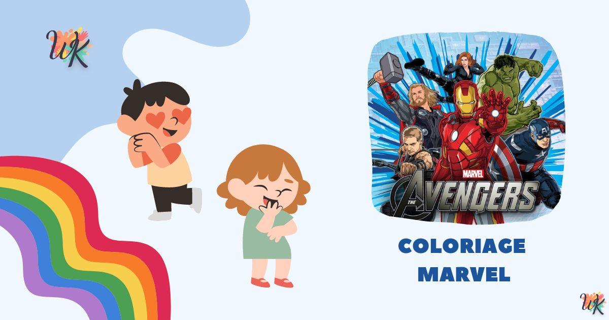 Coloriage Marvel monde de super-héros pour enfants