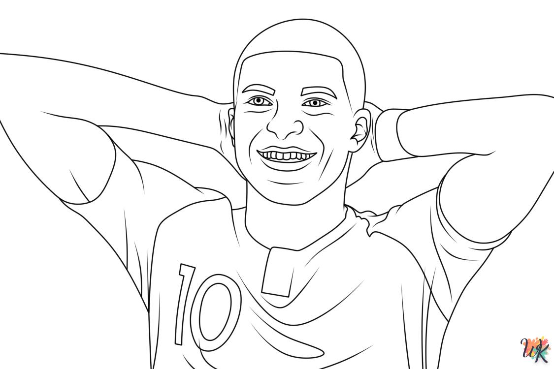 coloriage Mbappe  à imprimer pour enfant de 2 ans