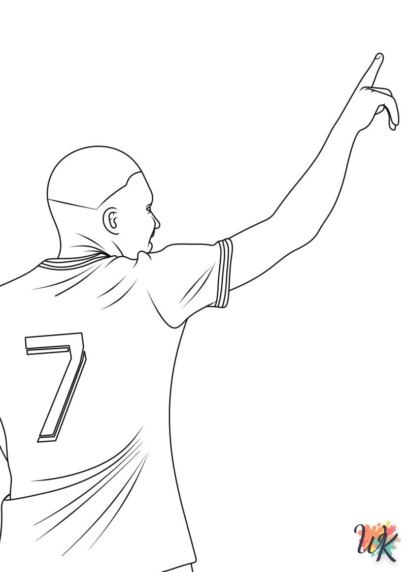 coloriage Mbappe  et decoupage a imprimer gratuit