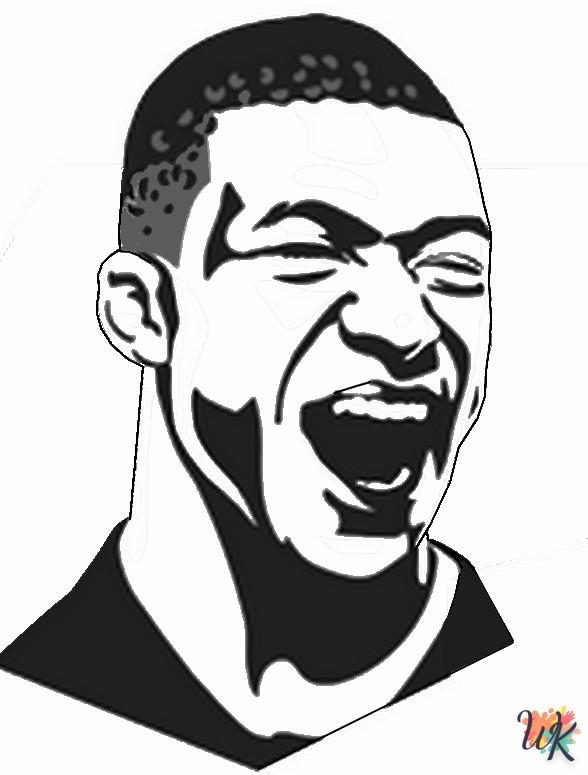 coloriage Mbappe  à imprimer pour enfant de 9 ans