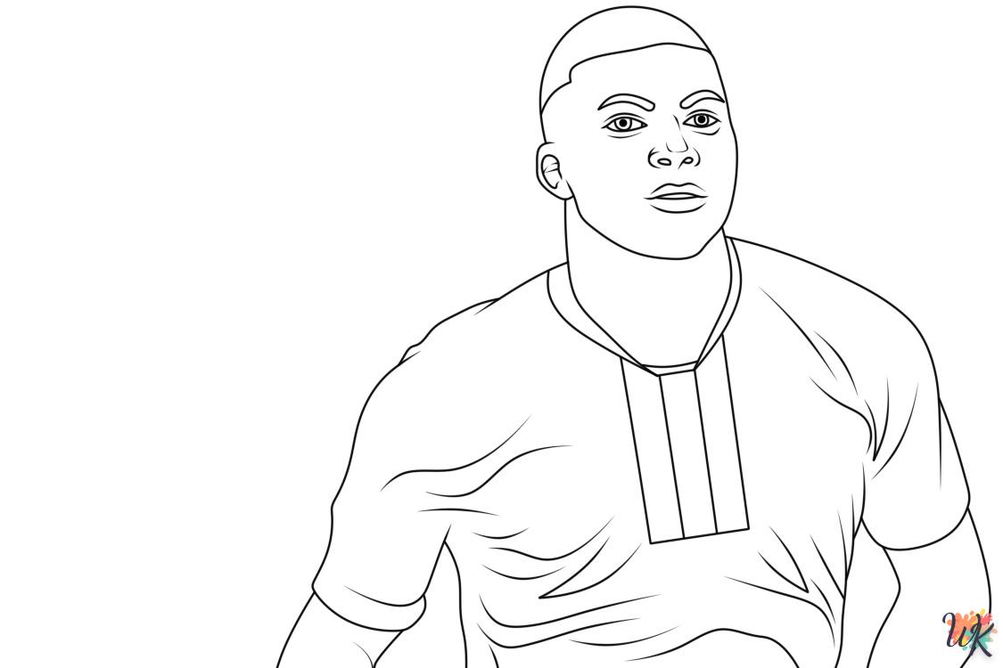 coloriage Mbappe  pour enfants à imprimer