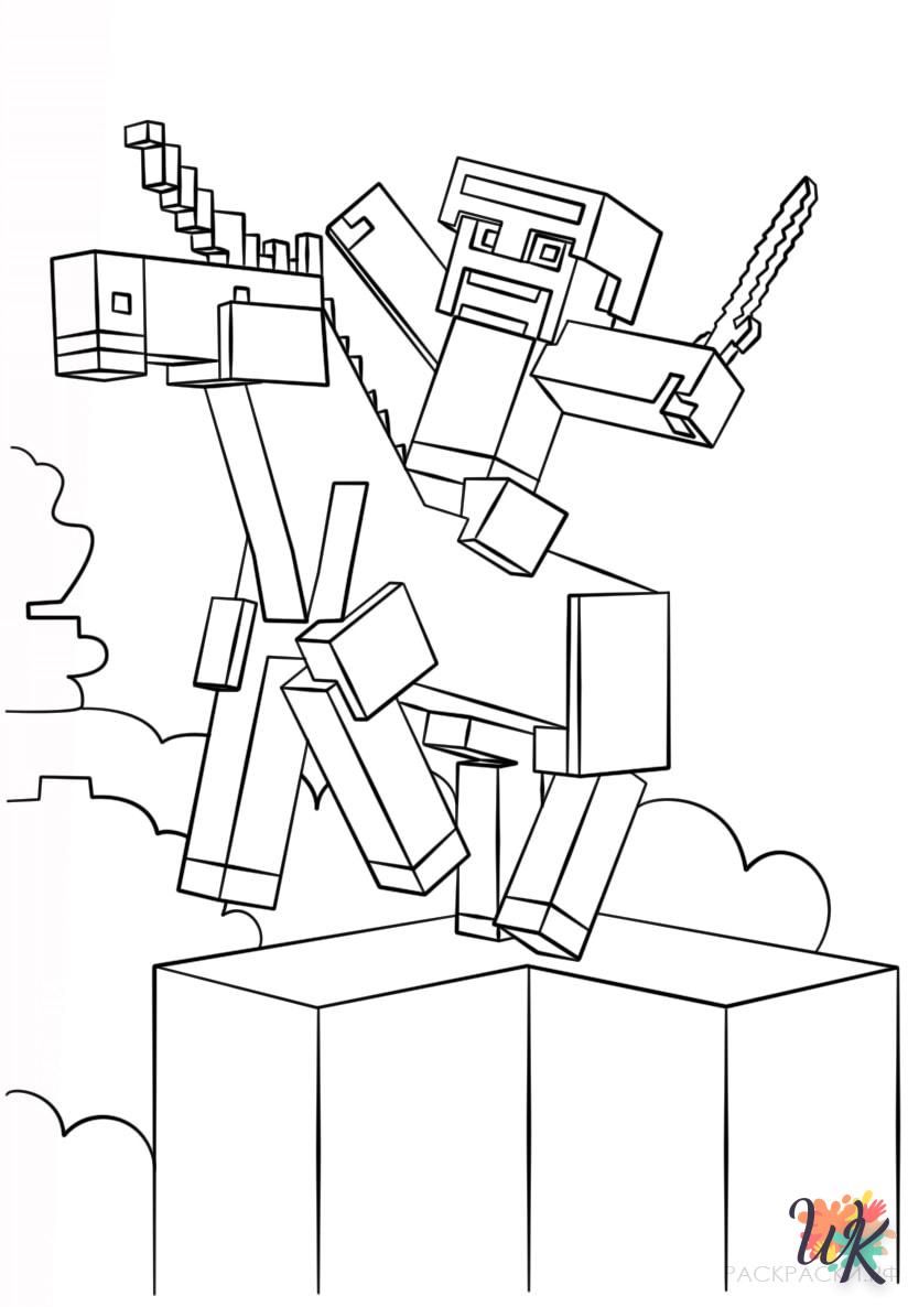 coloriage minecraft  à imprimer pour enfant de 7 ans