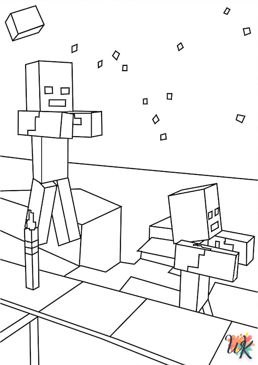 coloriage minecraft  bebe à imprimer