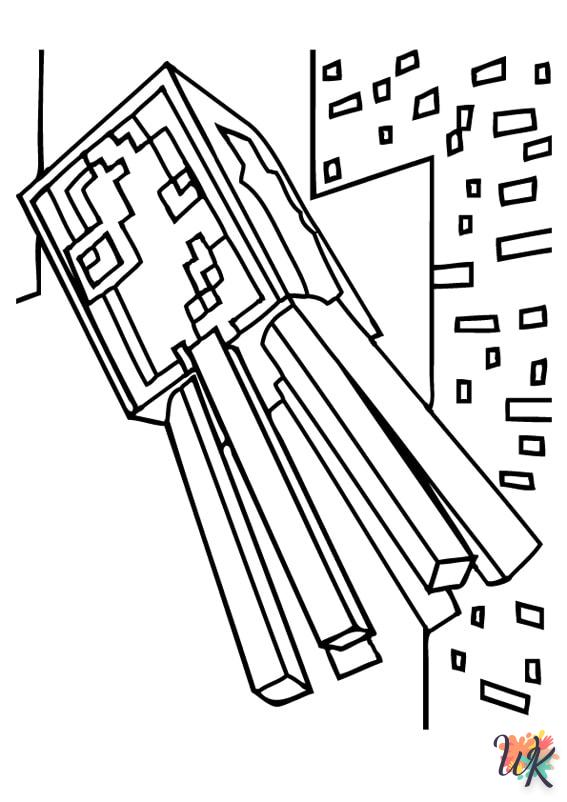 coloriage minecraft  à imprimer pour enfant de 8 ans