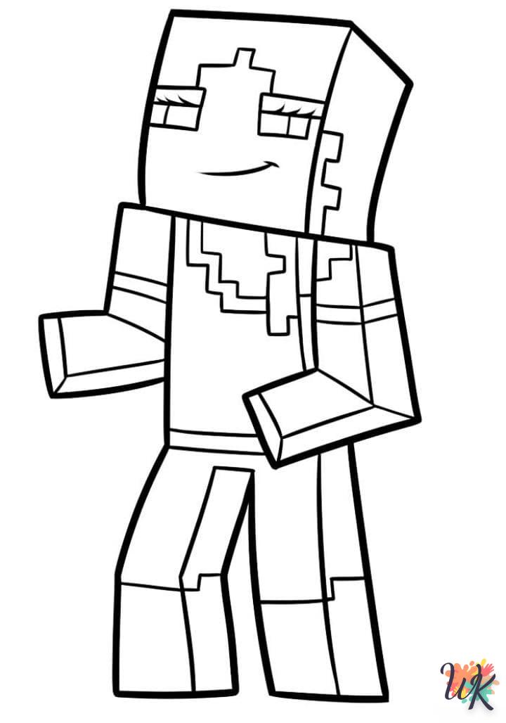 coloriage minecraft  pour enfants à télécharger