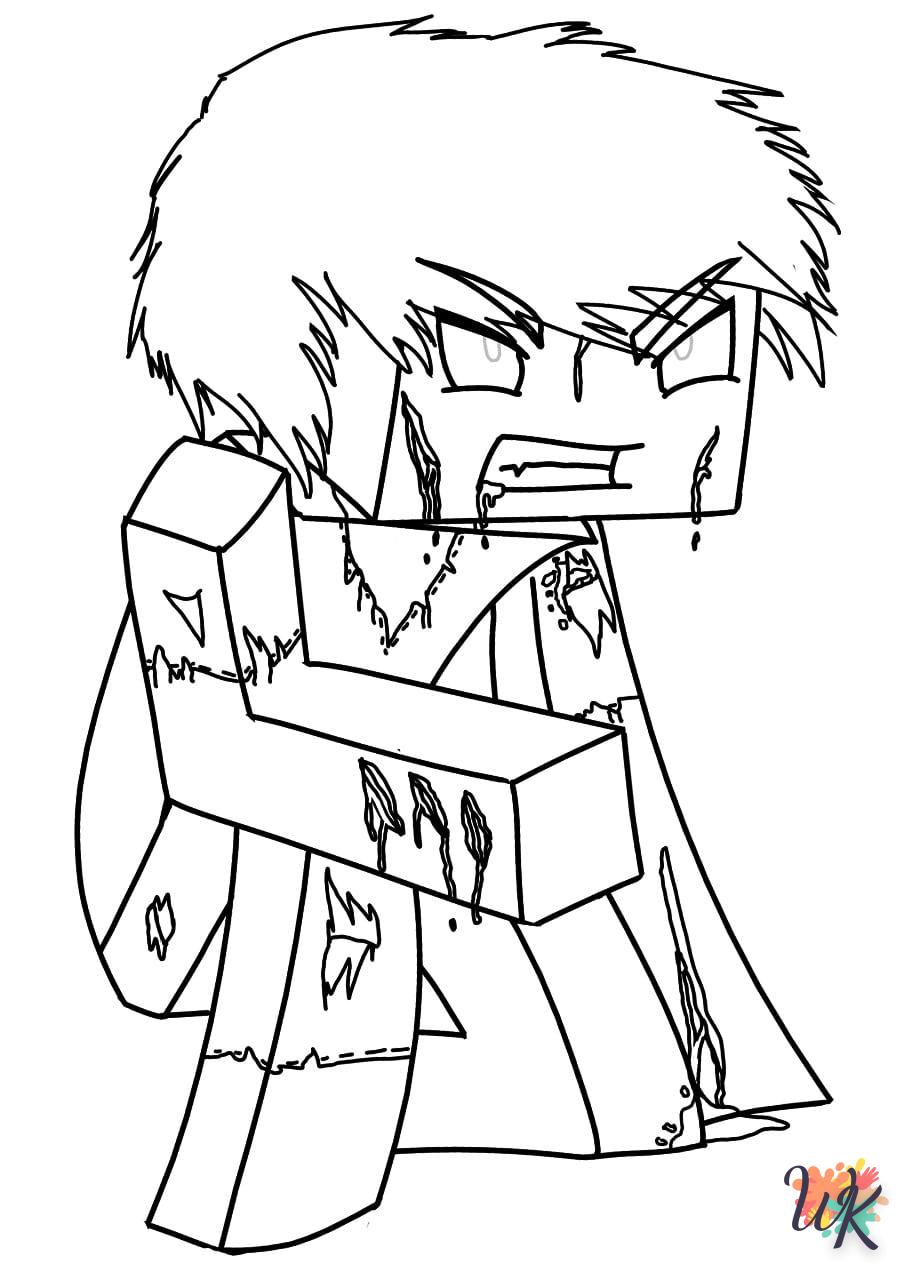 coloriage minecraft  animaux enfant a imprimer