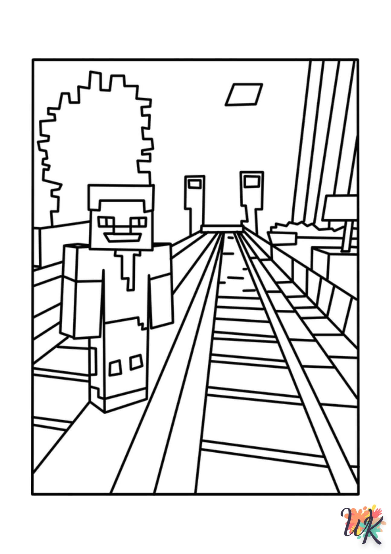 coloriage minecraft  à numéro adulte en ligne gratuit