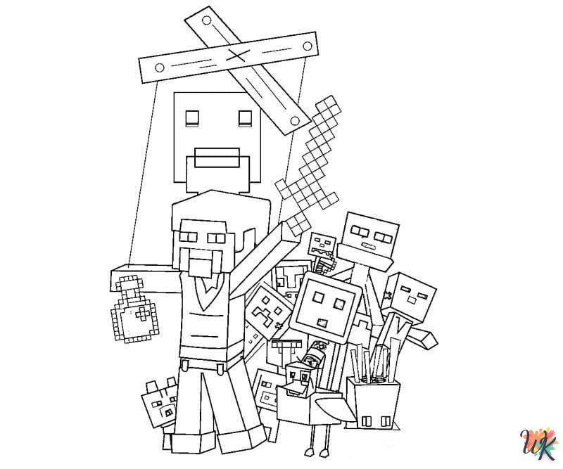 imprimer coloriage minecraft  gratuit