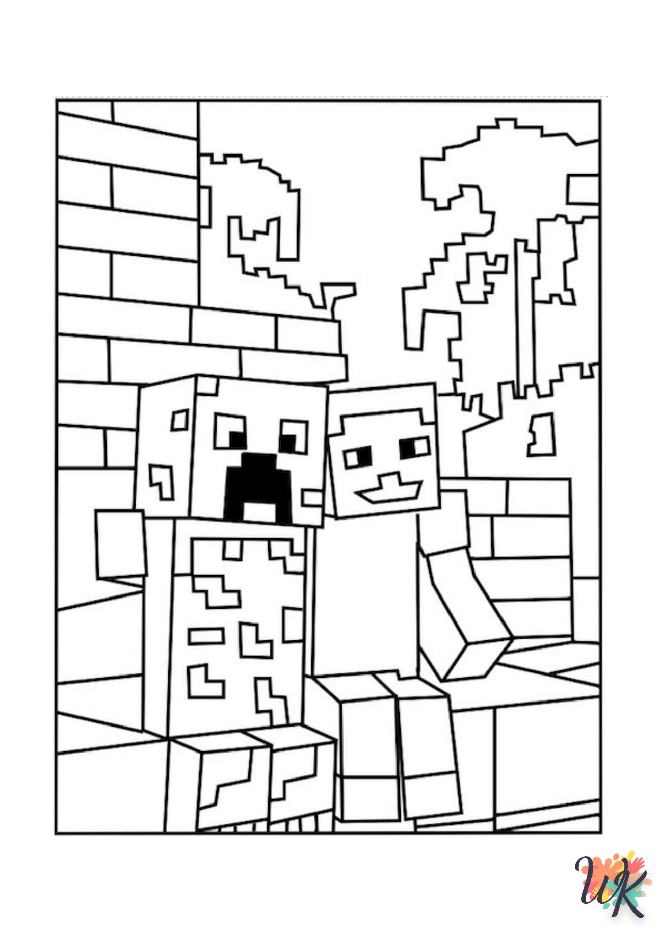 coloriage minecraft  enfant à imprimer pdf