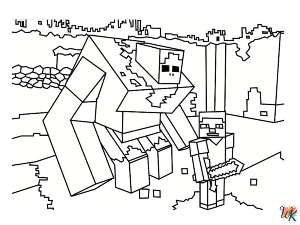 coloriage minecraft  a imprimer pour enfant de 4 ans